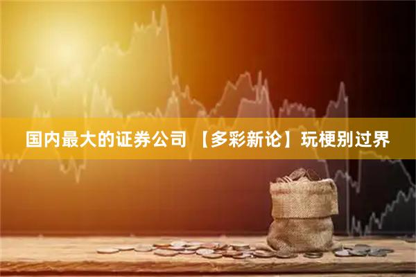 国内最大的证券公司 【多彩新论】玩梗别过界