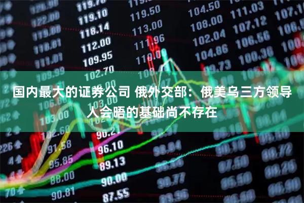 国内最大的证券公司 俄外交部：俄美乌三方领导人会晤的基础尚不存在